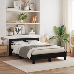 vidaXL Cadru de pat Stejar negru 160 x 200 cm Lemn compozit