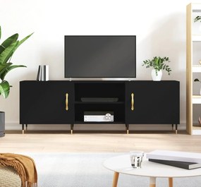 Comoda TV, negru, 150x30x50 cm, lemn compozit