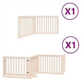 vidaXL Poartă de câini pliabilă cu ușă, 6 panouri, 480 cm, lemn plop
