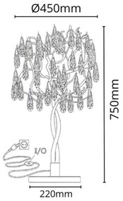 Lampă de cristal de masă 5xG9/40W/230V auriu