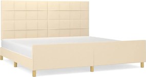 vidaXL Cadru de pat fără saltea, crem, 200x200 cm, textil