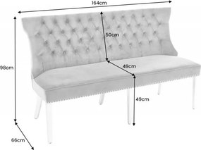 Banca de bar stil baroc Castle Deluxe 165cm, gri