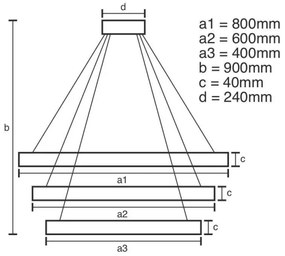 Lustră LED dimabilă pe cablu LED/125W/230V 3000-6500K + telecomandă