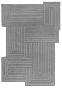 Covor gri țesut manual din lână 200x290 cm Zen Rectangles – Flair Rugs