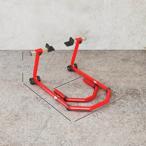 HOMCOM Stand pentru motociclete de 390 kg Față-Spate cu Furci Reglabile | Aosom Romania