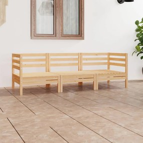Set mobilier de gradina, 3 piese, lemn masiv de pin Maro, 1