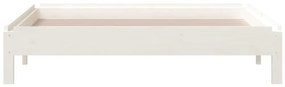 Pat stivuibil, alb, 80x200 cm, lemn masiv de pin Alb, 80 x 200 cm