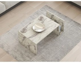 Masă de cafea MONEL, finisaj marmură, gri