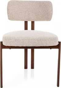 Scaun tapitat Misaki D 255 bej deschis / nuc - H81 cm
