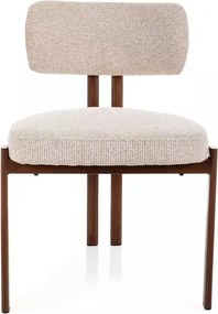 Scaun tapitat Misaki D 255 bej deschis / nuc - H81 cm