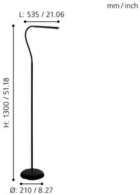Eglo 96439 - Lampadar LED LAROA LED/4,5W/230V negru