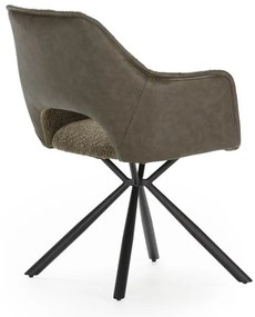 Set de scaune de sufragerie verde cu cotiere 2 buc. tapițat Mariel – Marckeric