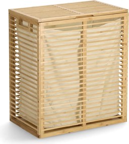 Cos de rufe cu inchidere, bambus, 53,5 x 33 x 61 cm