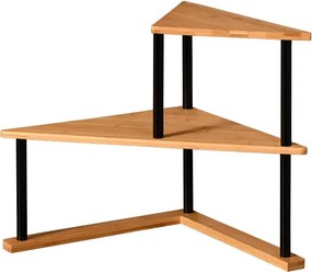 Etajiera pentru colt Kesper 58808, 52 x 29,5 cm, 2 niveluri, metal, bambus, maro/negru