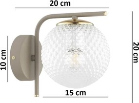 Brilagi - Lampă de perete STELLA 1xE27/60W/230V bej/auriu