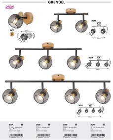 Lustra aplicata 4l design industrial Grendel negru
