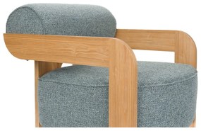 Fotoliu albastru prăfuit cu tapițerie din țesătură bouclé Oolong – Zuiver