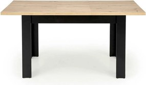 Masa extensibila BAGIO, stejar/negru, PAL laminat, 120/160x80x77 cm