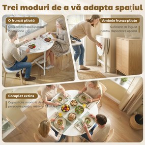 HOMCOM masă pliabilă compactă transformabilă lemn oțel modernă | Aosom Romania