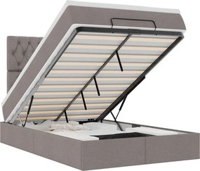 vidaXL Cadru de pat otoman cu saltea Taupe 120x190 cm Material