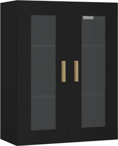 vidaXL Dulap de perete suspendat, negru, 69,5x34x90 cm