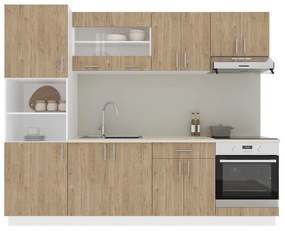 Set haaus V20, Lemn Natural/Alb, Blat Thermo 28 mm, L 260 cm