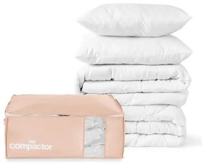 Cutii de depozitare pentru haine 3 buc. din plastic cu vacuum 65x45x27 cm Pink Edition – Compactor