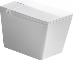 Smart WC 601 - Vas toaletă inteligentă cu Bideu Integrat, Rezervor Independent de Apă, Afișaj LED, Telecomandă, Spălare Automată, Deschidere/Închidere automată, Șezut Încălzit și Uscare aer cald, Ceramică, Alb