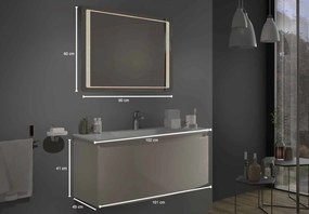 Set lemn masiv Mobilier Baie Suspendat Samba - Natur texturat