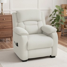 HOMCOM Fotoliu relax electric fotoliu recliner port USB suport picioare buzunare laterale telecomandă 86x90x103cm crem | Aosom Romania