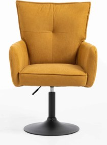 HR250N Scaun Catifea Reiată Premium Ruloare Curry Galben Bază Neagră