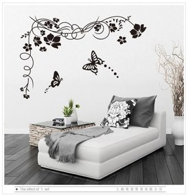 Sticker perete Black Flower Decor 2
