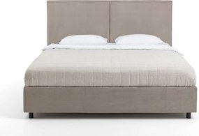 Pat dublu tapițat taupe cu spațiu de depozitare cu saltea / somieră 160x200 cm Myra Bold - Bonami Selection