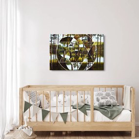 Tablou - Colaj geometric pe fundalul pădurilor nordice (90x60 cm)