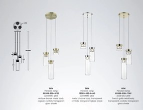 Lustra suspendata design modern 31cm GEM 3 crom