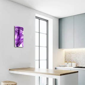 Ceas de perete din sticla vertical Fum art purple
