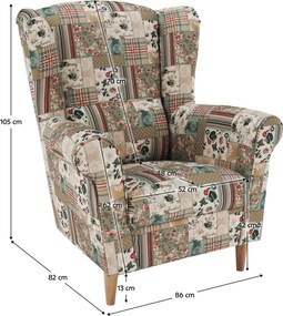 Fotoliu, material textil în stilul patchwork viorica 1, CHARLOT
