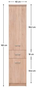 Dulap cu rafturi Topta Typ 31 2D1S (Stejar sonoma). 1075481