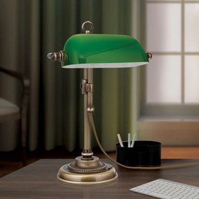 Veioza/Lampa de masa stil clasic HARVARD patina/verde