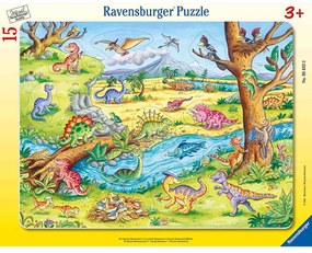 PUZZLE TIP RAMA DINOZAURI, 15 PIESE - RAVENSBURGER (RVSPC05633)