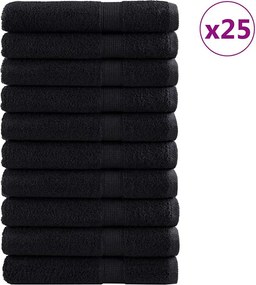 vidaXL Prosop pentru musafiri SOLUND 25 pcs Negru 100 x 200 cm 550 gsm