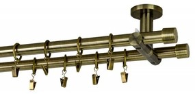 Galerie dubla prindere tavan suport universal- Capacel 19/19 - aur antic (Alege marime: 200 cm)