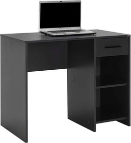 Birou Modern Adore Concept cu Sertar și 2 Rafturi, Alb - Maro - Stejar - Antracit, 90x52x75 cm