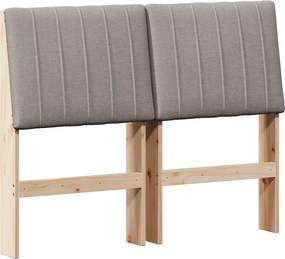 vidaXL Tăblie tapițată Gri taupe 120 cm Lemn de pin masiv