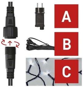 Instalație LED de Crăciun de exterior 100xLED 15m IP44 alb rece