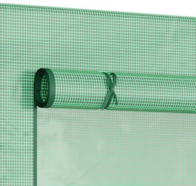 Outsunny Seră cu folie, seră cu rolltür, fereastră laterală, pentru grădină, din oțel, plastic, 200 x 76 x 168 cm, Verde | Aosom Romania