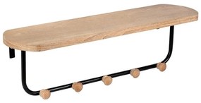 Cuier de perete din MDF si metal, natur, Atelier