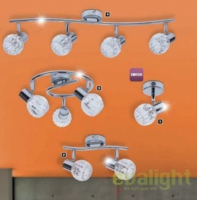 Lustra aplicata design modern finisaj cromat 2 spoturi Lauren 6092 RX