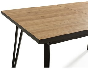 Masă de dining cu blat cu aspect de lemn de stejar 90x140 cm Cleo – Marckeric