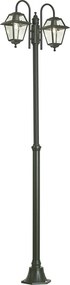 Felinar clasic de exterior verde închis 235cm 2 lumini IP44 - Berta